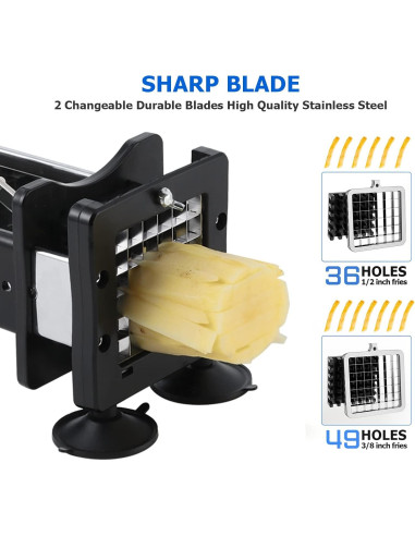 Cortador de Papas Fritas Redhoney Acero Inoxidable 1,27cm 0,95cm