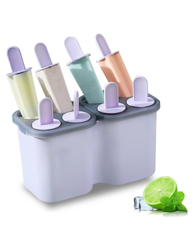 Moldes de Paletas HOMQUEN 8 Piezas Reutilizables BPA Free