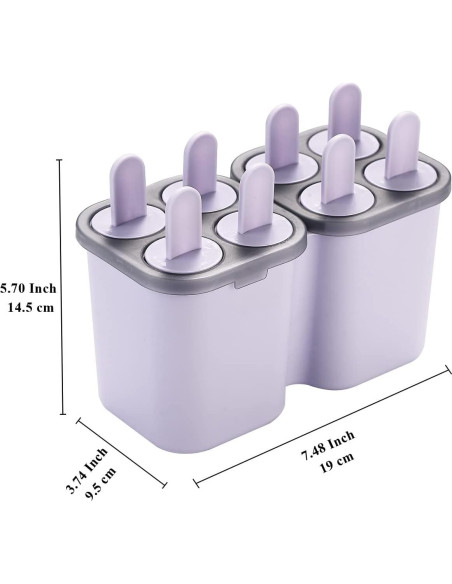 Moldes de Paletas HOMQUEN 8 Piezas Reutilizables BPA Free