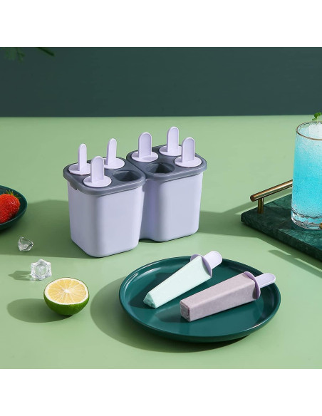 Moldes de Paletas HOMQUEN 8 Piezas Reutilizables BPA Free
