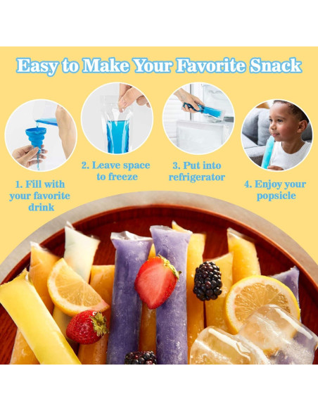 100 Bolsitas para Popsicle MAQIHAN 230ml Sin BPA 100 Bolsitas para Popsicle MAQIHAN 230ml Sin BPA