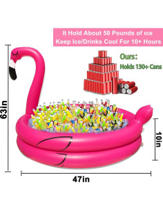 Cooler Inflable Flamenco TURNMEON 71.92L para Fiesta 2