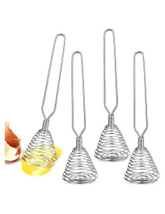 Batidores de Resorte Acero Inoxidable CHENGU 4 Piezas 21.5 cm