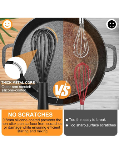 Juego de 3 Batidores de Silicona Cerpourt - Negro