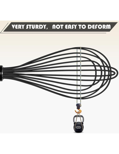 Batidor de Silicona TEEVEA 28 cm Resistente al Calor Negro