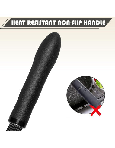 Batidor de Silicona TEEVEA 28 cm Resistente al Calor Negro