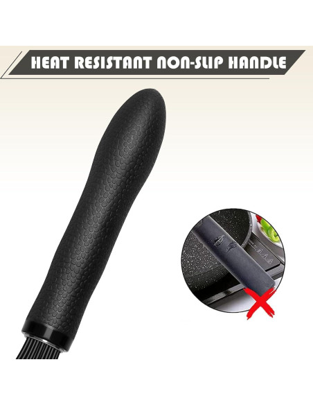 Batidor de Silicona TEEVEA 28 cm Resistente al Calor Negro