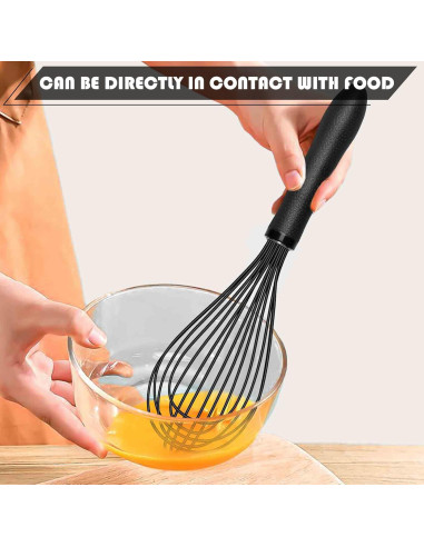 Batidor de Silicona TEEVEA 28 cm Resistente al Calor Negro