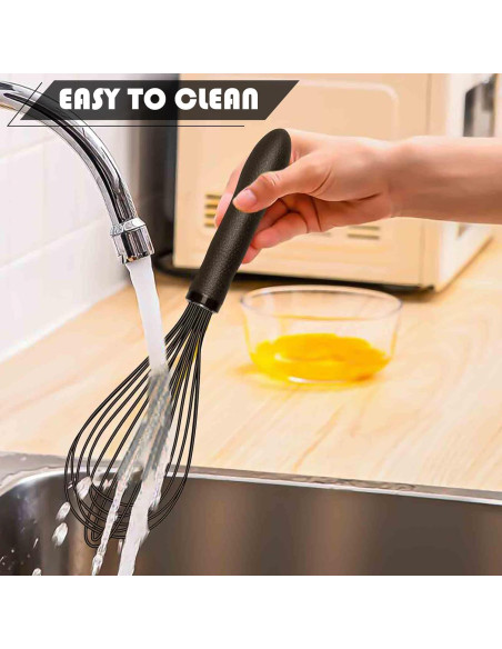 Batidor de Silicona TEEVEA 28 cm Resistente al Calor Negro