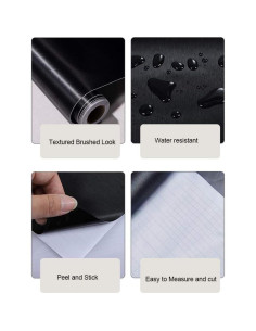 Papel Contacto Autoadhesivo GLOW4U 40x300cm Negro Acero 2