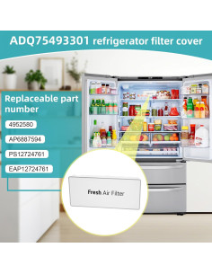 Cubierta Filtro Aire Refrigerador LG ADQ75493301 19,5 cm 2