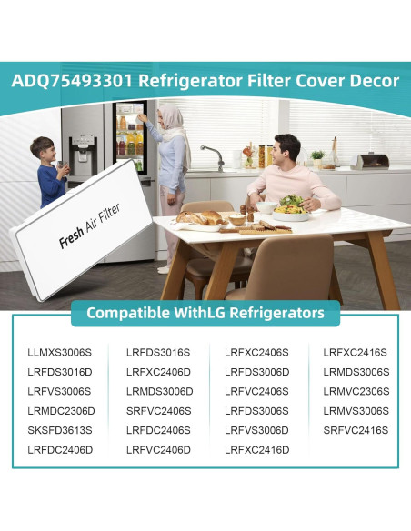 Cubierta Filtro Aire Refrigerador LG ADQ75493301 19,5 cm