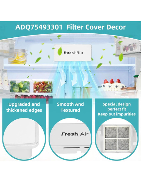 Cubierta Filtro Aire Refrigerador LG ADQ75493301 19,5 cm