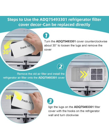 Cubierta Filtro Aire Refrigerador LG ADQ75493301 19,5 cm
