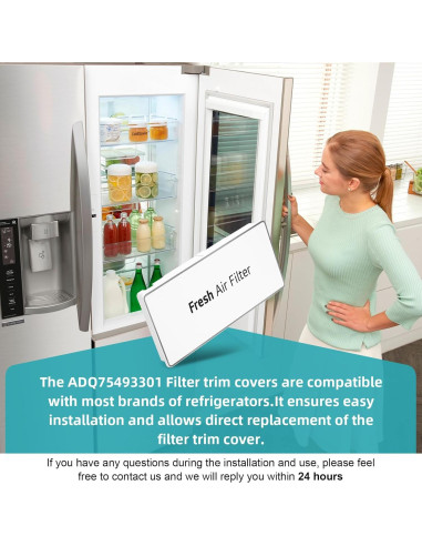 Cubierta Filtro Aire Refrigerador LG ADQ75493301 19,5 cm
