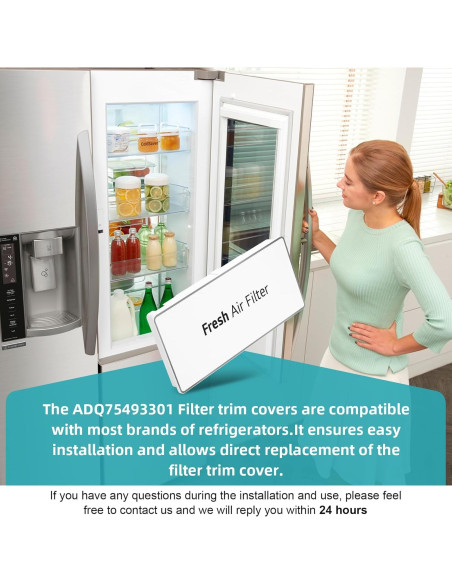 Cubierta Filtro Aire Refrigerador LG ADQ75493301 19,5 cm