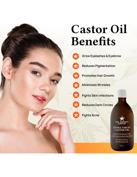 Aceite de Ricino Orgánico The Goodbye Company 250mL Puro Extra Virgen