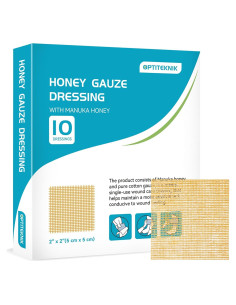 Gasa de Miel de Manuka 10 Piezas 5x5 cm Vendaje Curativo