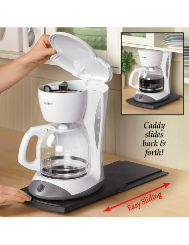 Bandeja deslizante para cafetera 30,5 cm ABS negro
