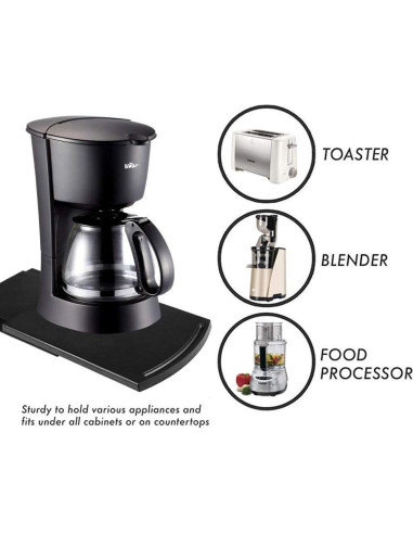 Bandeja deslizante para cafetera 30,5 cm ABS negro