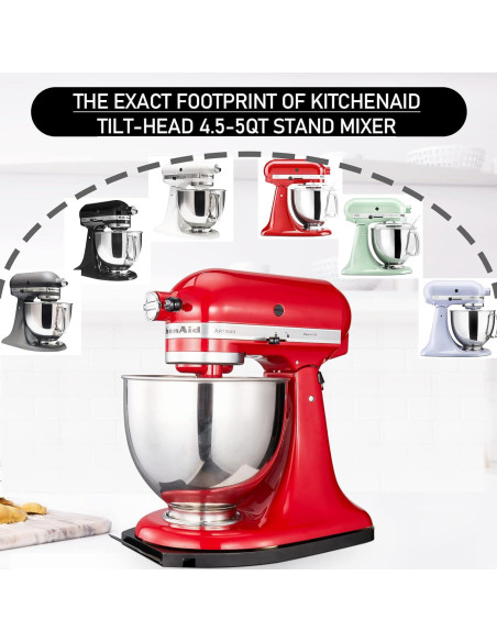 Bandeja Deslizante KitchenAid 4.5-5 Qt Negra con Ruedas