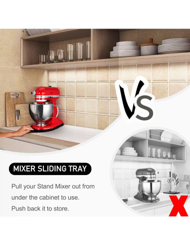 Bandeja Deslizante KitchenAid 4.5-5 Qt Negra con Ruedas