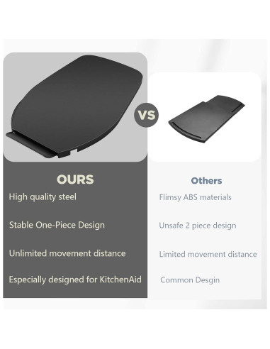 Bandeja Deslizante KitchenAid 4.5-5 Qt Negra con Ruedas