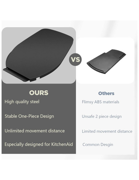 Bandeja Deslizante KitchenAid 4.5-5 Qt Negra con Ruedas