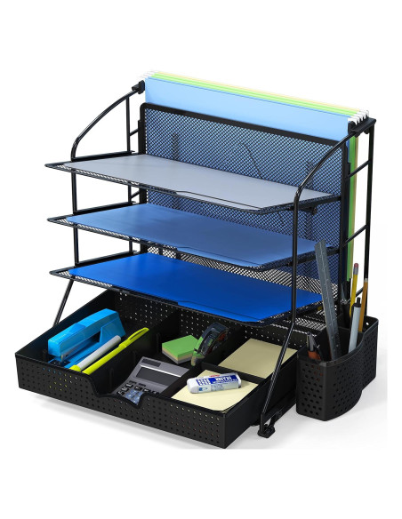 Organizador de Documentos Simple Houseware Negro 3 Niveles