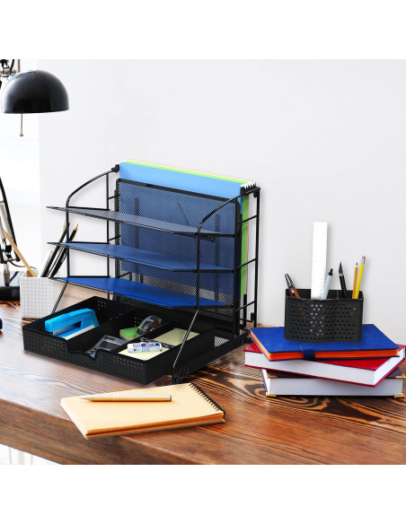Organizador de Documentos Simple Houseware Negro 3 Niveles
