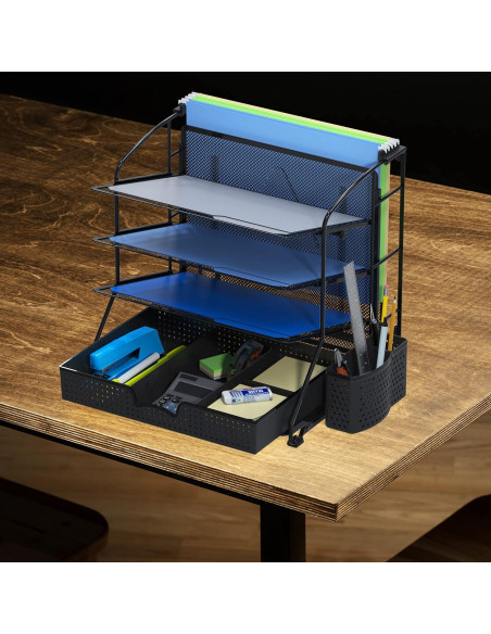 Organizador de Documentos Simple Houseware Negro 3 Niveles