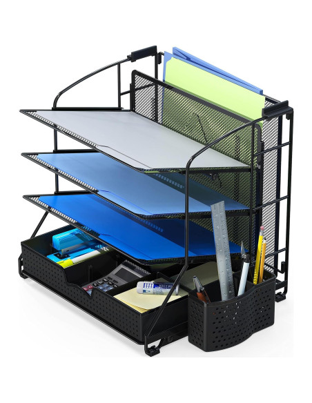 Organizador de Documentos Simple Houseware Negro 3 Niveles