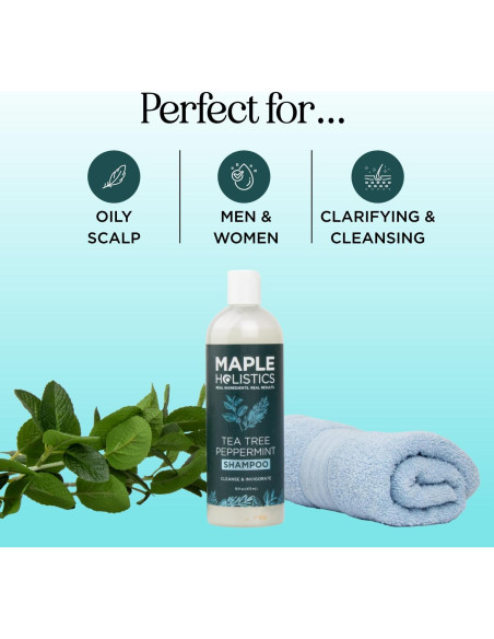 Champú Aclarador Maple Holistics 473 ml Árbol de Té y Menta