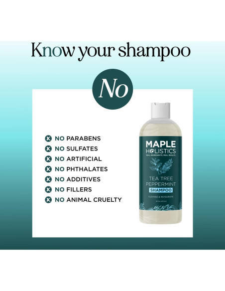 Champú Aclarador Maple Holistics 473 ml Árbol de Té y Menta