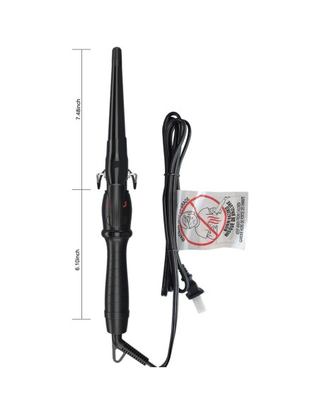 Rizador Cónico MHU PRO 1.5" con Pinza Corta y 9 Temperaturas