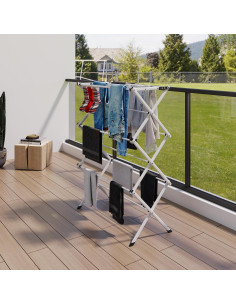 Estante Plegable para Secar Ropa Jophaiipy 2,08 kg Negro 2