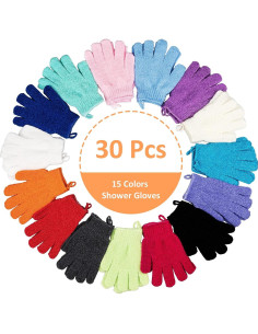 30 Guantes Exfoliantes Ducha Aisuly 15 Colores 18x14 cm 2