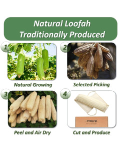Esponja de Lufa Natural Exfoliante FYRLFB con Mango 80 cm 2