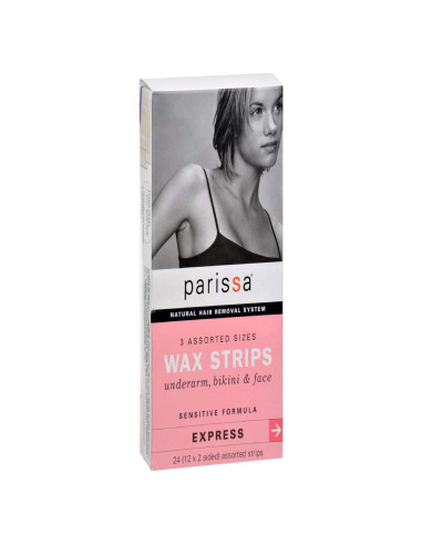 Tiras de Cera Parissa Sensibles 24 Unidades 15.8x8.1 cm