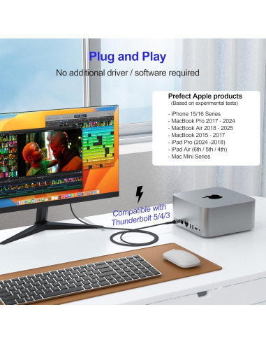 Cable USB C a HDMI 4K 15 pies VoroDcip - Compatible con MacBook, iPhone