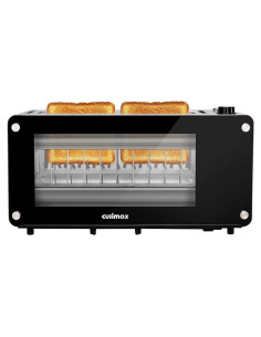 Tostadora de 2 Rebanadas CUSIMAX Acero Inoxidable con Ventana