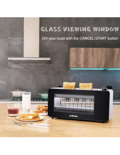 Tostadora de 2 Rebanadas CUSIMAX Acero Inoxidable con Ventana 2