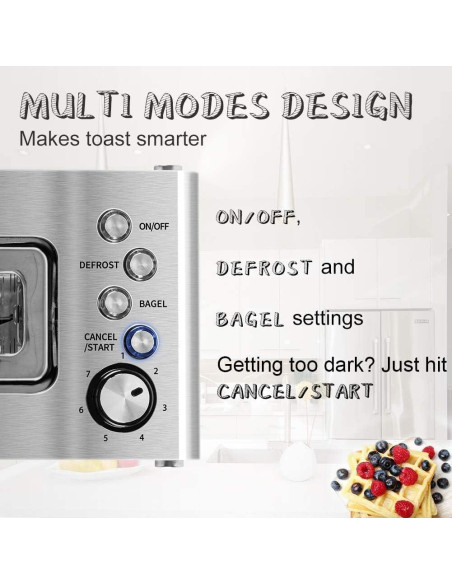 Tostadora de 2 Rebanadas CUSIMAX Acero Inoxidable con Ventana