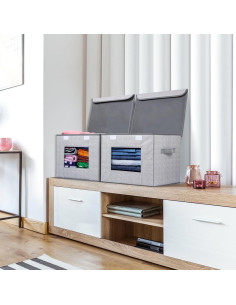 Cajas de Almacenamiento Plegables Univivi 4-Pack 40L Gris 2