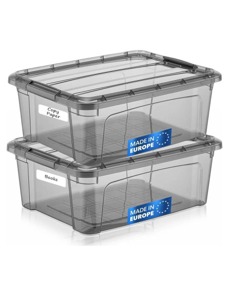 Bins de Almacenamiento Tribello 12 Litros con Tapa - Set de 2