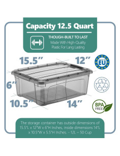 Bins de Almacenamiento Tribello 12 Litros con Tapa - Set de 2 2