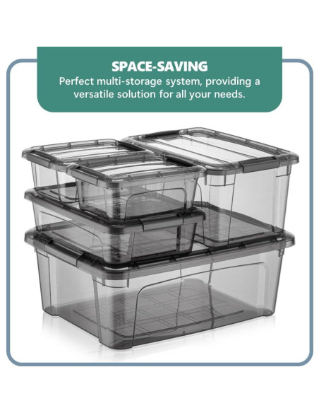 Bins de Almacenamiento Tribello 12 Litros con Tapa - Set de 2