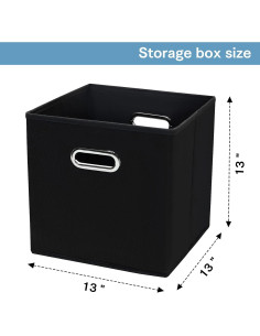 Cajas de Almacenamiento Plegables Yunkeeper 3 Unidades 33 cm Negro 2