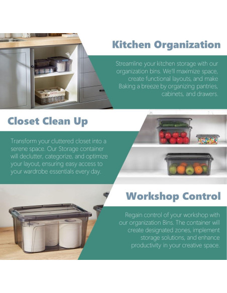 Bins de Almacenamiento Tribello 12 Litros con Tapa - Set de 2