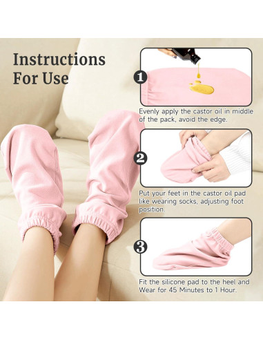Calcetines de Aceite de Ricino Pedobi Rosa para Pies - Cuidado y Rehabilitación